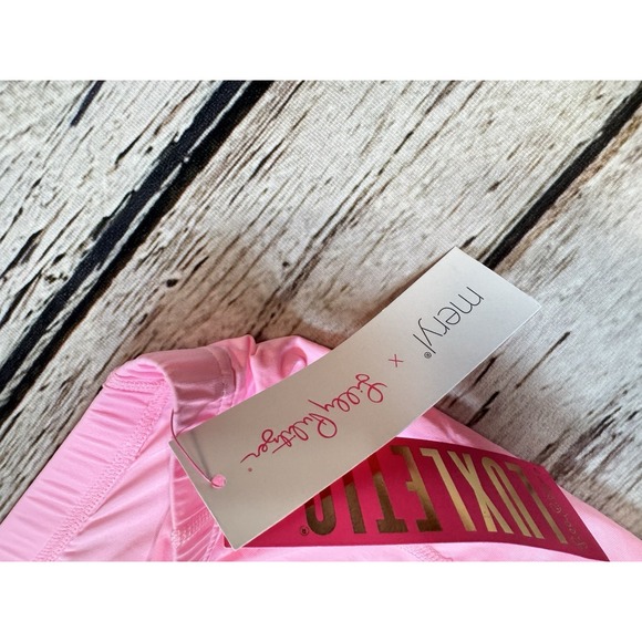 Lilly Pulitzer x Meryl Luxletic Shorts Womens Lg Pink Pull On Athletic NWT - Picture 3 of 8